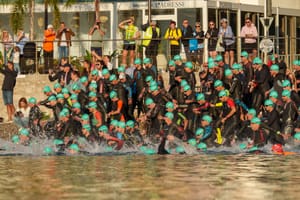 Nageurs au départ de la MadRoq 2025